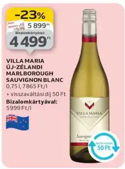Auchan VILLA MARIA ÚJ-ZÉLANDI MARLBOROUGH SAUVIGNON BLANC ajánlat
