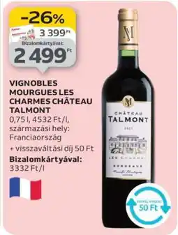 Auchan Vignobles Mourgues Les Charmes Chateau Talmont ajánlat