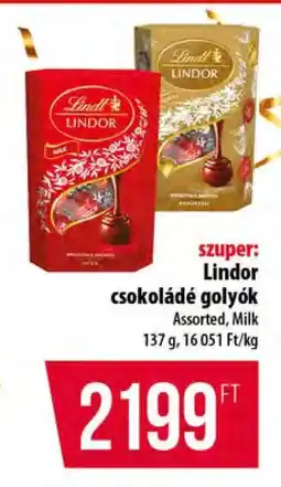 Coop Lindor csokoládé golyók ajánlat