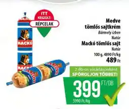 Coop Medve tömlős sajtkrém ajánlat