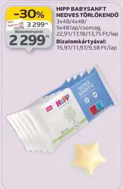 Auchan HIPP BABYSANFT NEDVES TÖRLŐKENDŐ ajánlat