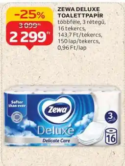 Auchan Zewa Deluxe toalettpapír ajánlat