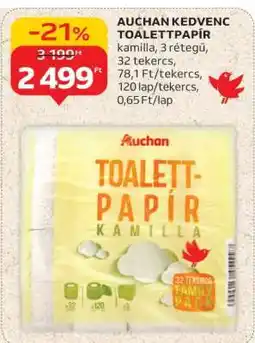 Auchan AUCHAN KEDVENC TOALETTPAPÍR ajánlat