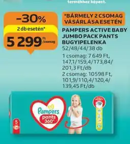 Auchan Pampers Active Baby Jumbo Pack Pants Bugyipelenka ajánlat