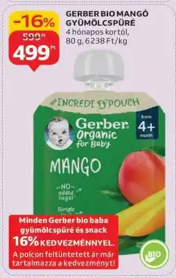 Auchan GERBER BIO MANGÓ GYÜMÖLCSPÜRÉ ajánlat