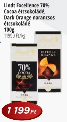 Real Lindt Excellence 70% Cocoa étcsokoládé, Dark Orange narancsos étcsokoládé ajánlat