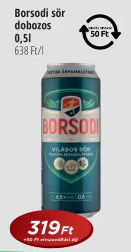 Real Borsodi sör dobozos ajánlat
