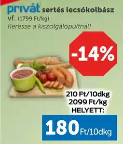 PRIVÁT Privȧt sertés lecsókolbász ajánlat