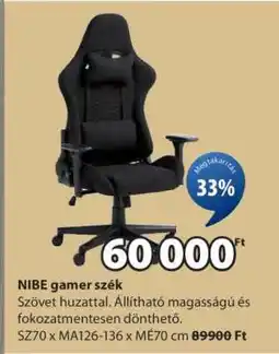 JYSK NIBE gamer szék ajánlat