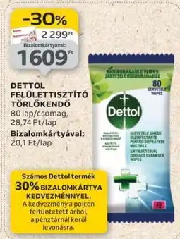 Auchan DETTOL FELÜLETTISZTÍTÓ TÖRLŐKENDŐ ajánlat