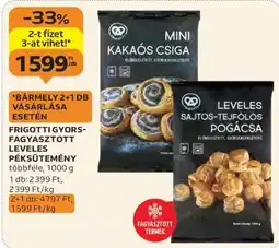 Auchan FRIGOTTI GYORSFAGYASZTOTT LEVELES PÉKSÜTEMÉNY ajánlat