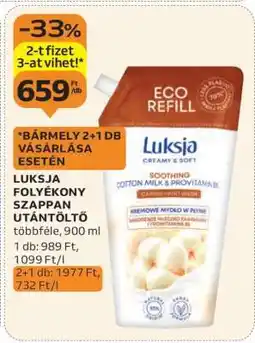 Auchan Luksja Folyékony Szappan Utántöltő ajánlat