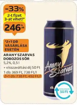 Auchan Arany Szarvas Dobozos Sör ajánlat