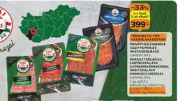 Auchan Privát Hús Csemege vagy Paprikás vastagkolbász szeletelt ajánlat