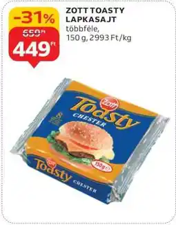 Auchan Zott Toasty Lapkasajt ajánlat