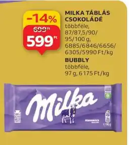 Auchan MILKA Táblás csokoládé ajánlat
