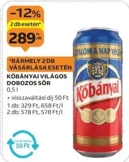 Auchan Kőbányai Világos Dobozos Sör ajánlat