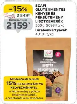 Auchan SZAFI GLUTÉNMENTES KENYÉR ÉS PÉKSÜTEMÉNY LISZTKEVERÉK ajánlat