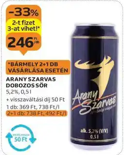 Auchan Arany Szarvas Dobozos Sör ajánlat