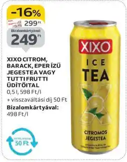 Auchan XIXO Citrom, Barack, Eper ízű jegestea vagy Tutti Frutti üdítőital ajánlat