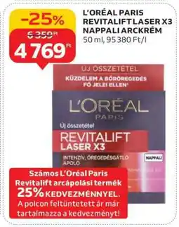 Auchan L'ORÉAL PARIS REVITALIFT LASER X3 NAPPALI ARCKRÉM ajánlat