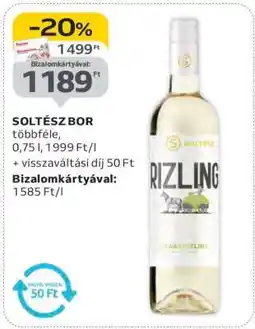 Auchan Soltész bor ajánlat