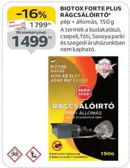 Auchan BIOTOX FORTE PLUS RÁGCSÁLÓIRTÓ ajánlat