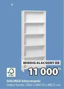 JYSK GISLINGE könyvespolc ajánlat