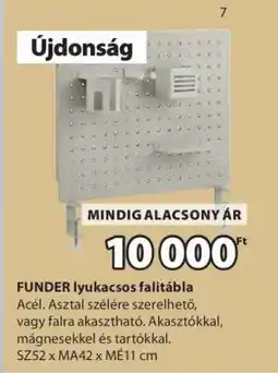 JYSK FUNDER lyukacsos falitábla ajánlat