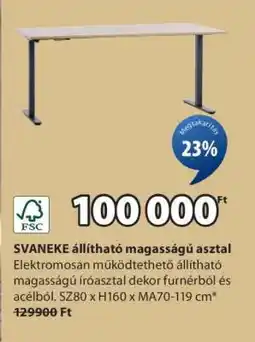 JYSK SVANEKE állítható magasságú asztal ajánlat