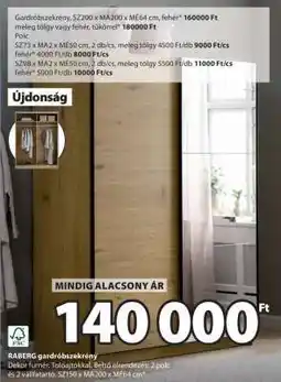JYSK RABERG gardróbszekrény ajánlat