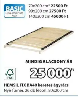 JYSK HEMSIL FIX BA40 keretes ágyrács ajánlat