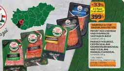 Auchan Privát hús csemege / paprikás vastagkolbász szeletelt, parasztkolbász, csípős szalámi szürkemarhahússal ajánlat