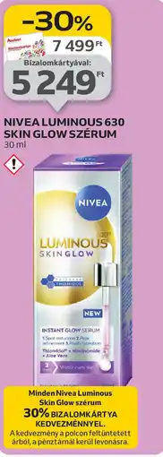 Auchan Nivea Luminous 630 skin glow szérum ajánlat