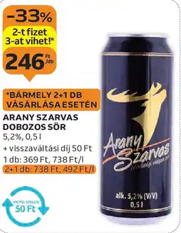 Auchan Arany szarvas dobozos sör ajánlat