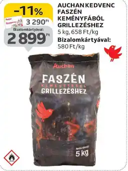 Auchan Auchan Kedvenc Faszén keményfából grillezéshez ajánlat