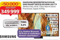 Auchan Samsung QE65QN70FAUXXH 4K UHD Smart Neo QLED Mini LED TV ajánlat