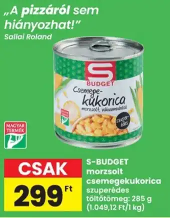 Interspar S-BUDGET morzsolt csemegekukorica ajánlat