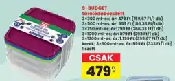 Interspar S-BUDGET tárolódobozszett ajánlat
