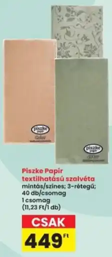 Interspar Piszke Papír textilhatású szalvéta ajánlat