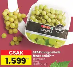 Spar SPAR mag nélküli fehér szőlő ajánlat