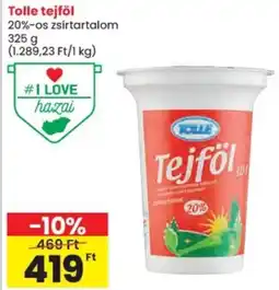 Spar Tolle tejföl 20% ajánlat