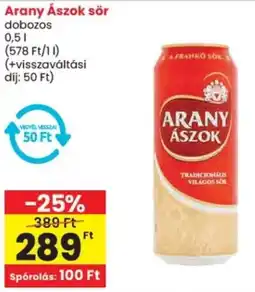 Spar Arany Ászok sör ajánlat