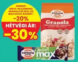 Spar Cerbona granola és max szelet ajánlat