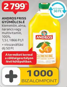 Auchan Andros friss gyümölcslé ajánlat