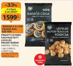 Auchan Frigotti gyorsfagyasztott leveles péksütemény ajánlat