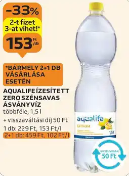Auchan Aqualife ízesített zero szénsavas ásványvíz ajánlat