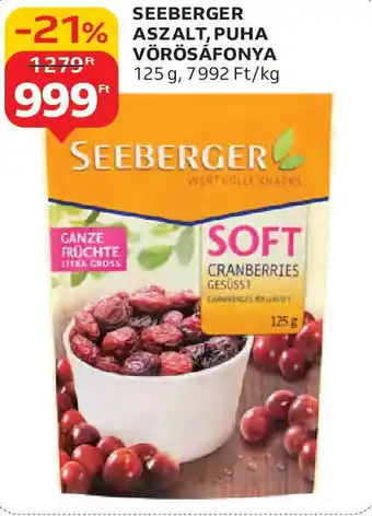 Auchan Seeberger aszalt, puha vörösáfonya ajánlat