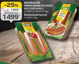 Auchan Wiesbauer prémium bécsi / sajtos virsli ajánlat