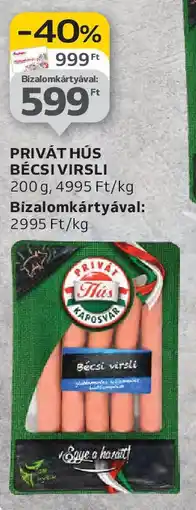 Auchan Privát hús bécsi virsli ajánlat